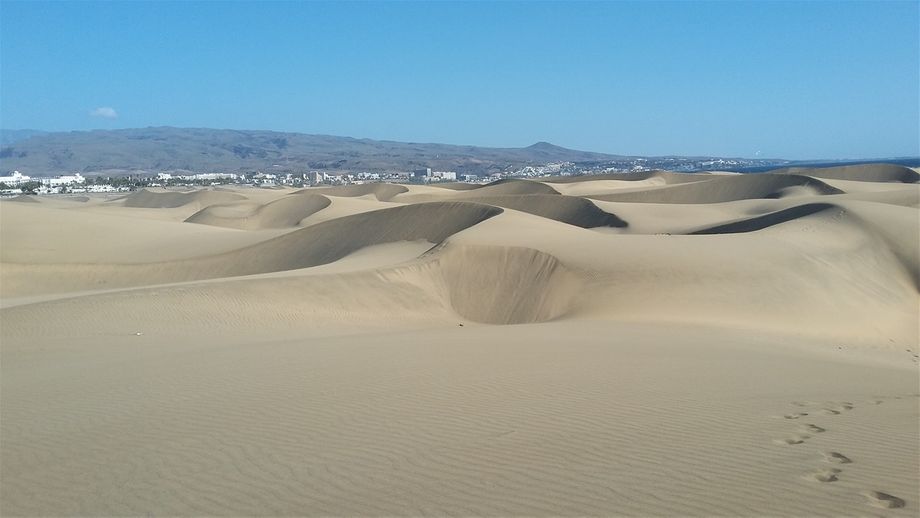 Udsigt over ørkenen i Maspalomas